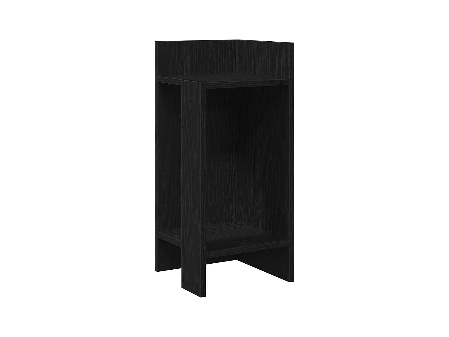 Table d'appoint avec étagère noir 25,5x27x60 cm