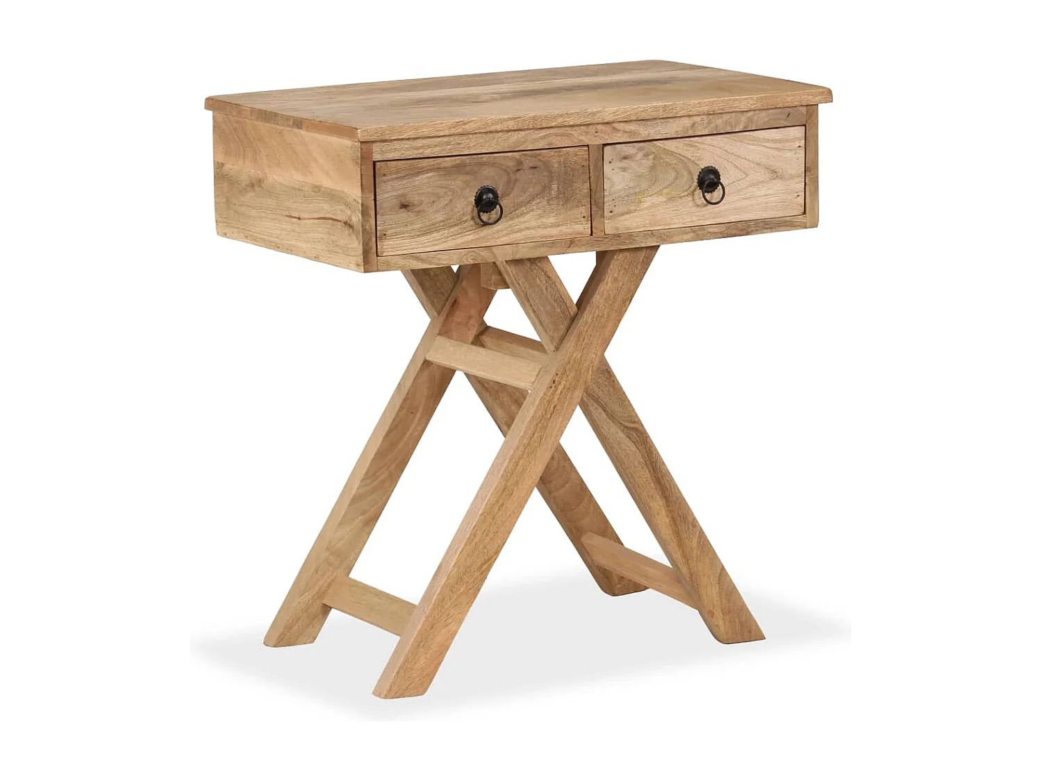 Mesa auxiliar de madera maciza de mango 65x40x76 cm