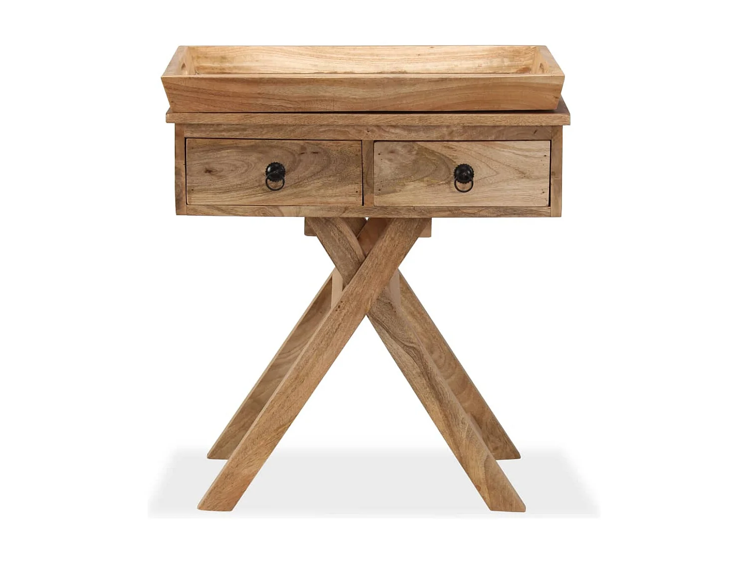 Mesa auxiliar de madera maciza de mango 65x40x76 cm