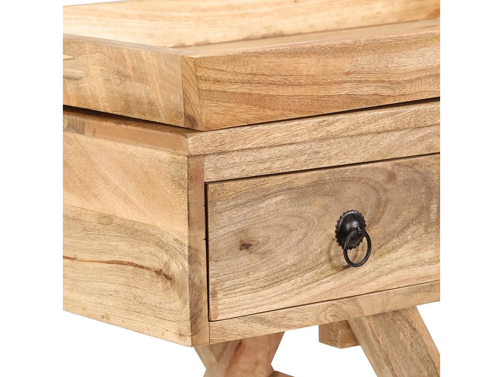 Mesa auxiliar de madera maciza de mango 65x40x76 cm