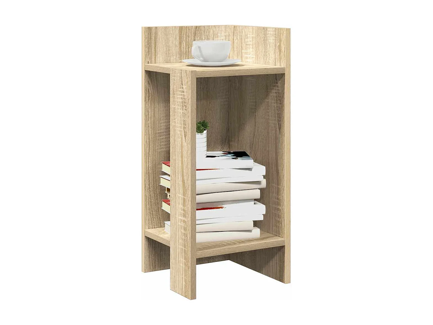 Mesa auxiliar con estante roble sonoma 25,5x27x60 cm