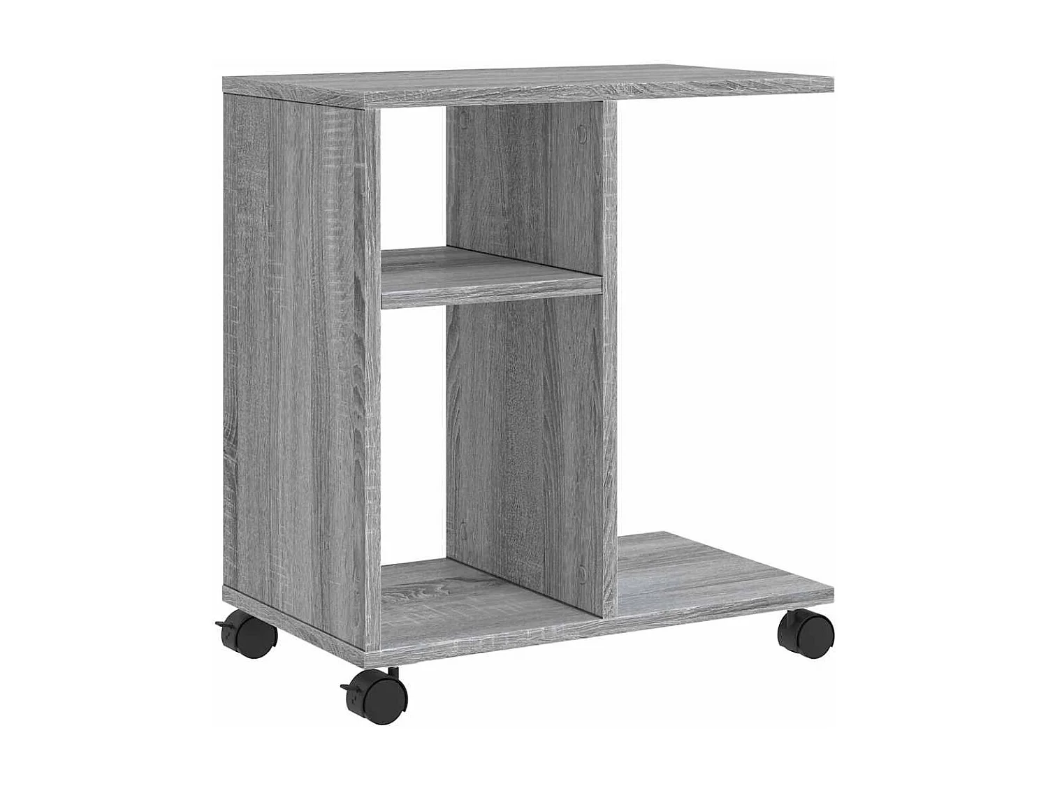 Bijzettafel met wieltjes 50x30x55 cm hout grijs sonoma eiken