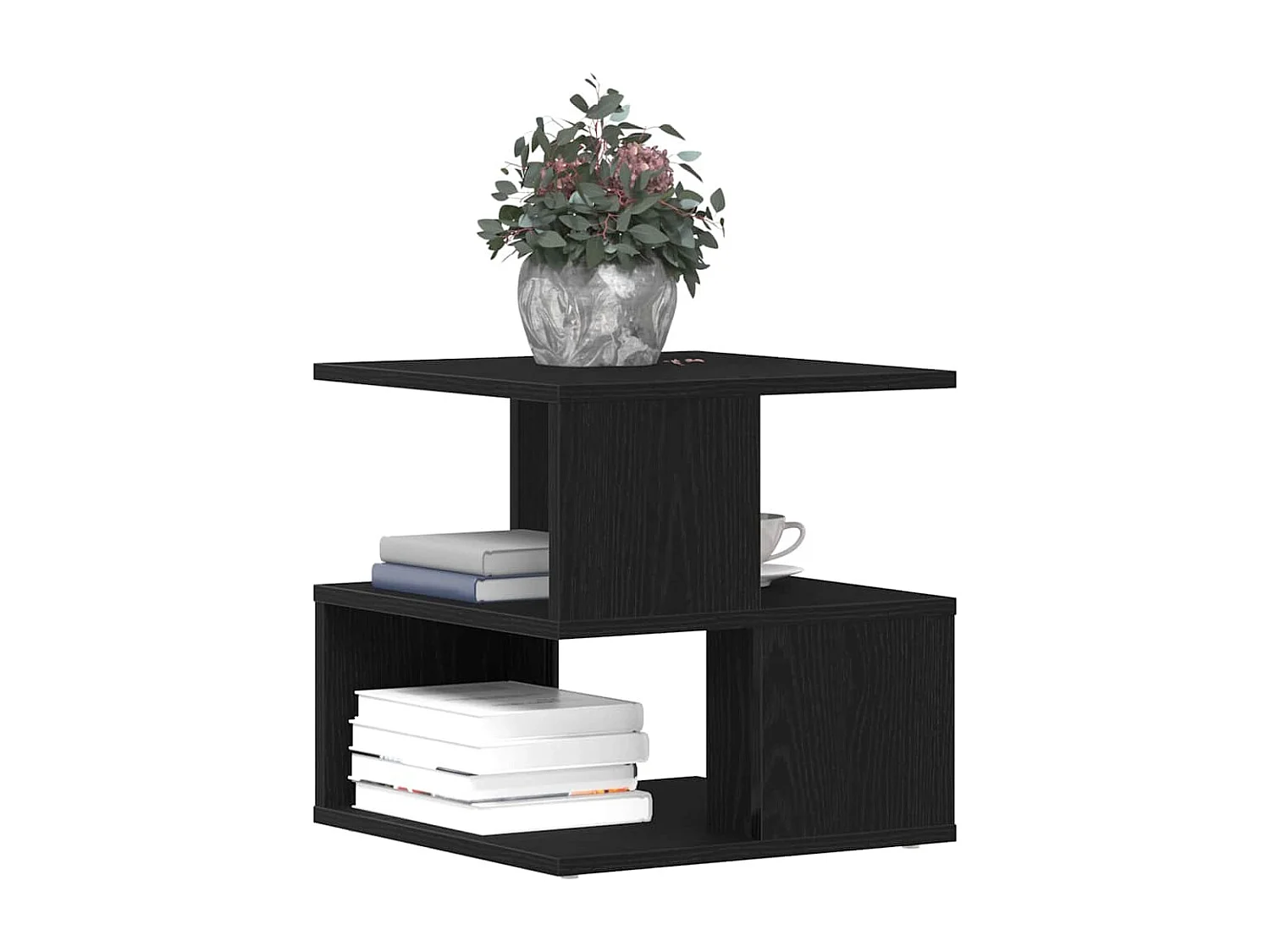 Bijzettafel Zwart eiken 40 x 40 x 40 cm Bewerkt hout