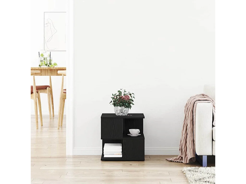 Bijzettafel Zwart eiken 40 x 40 x 40 cm Bewerkt hout