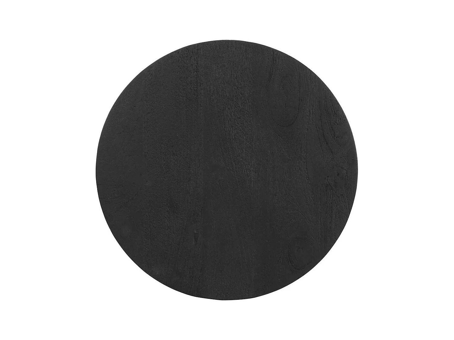 Table d'appoint noir Ø50x40 cm bois de manguier massif