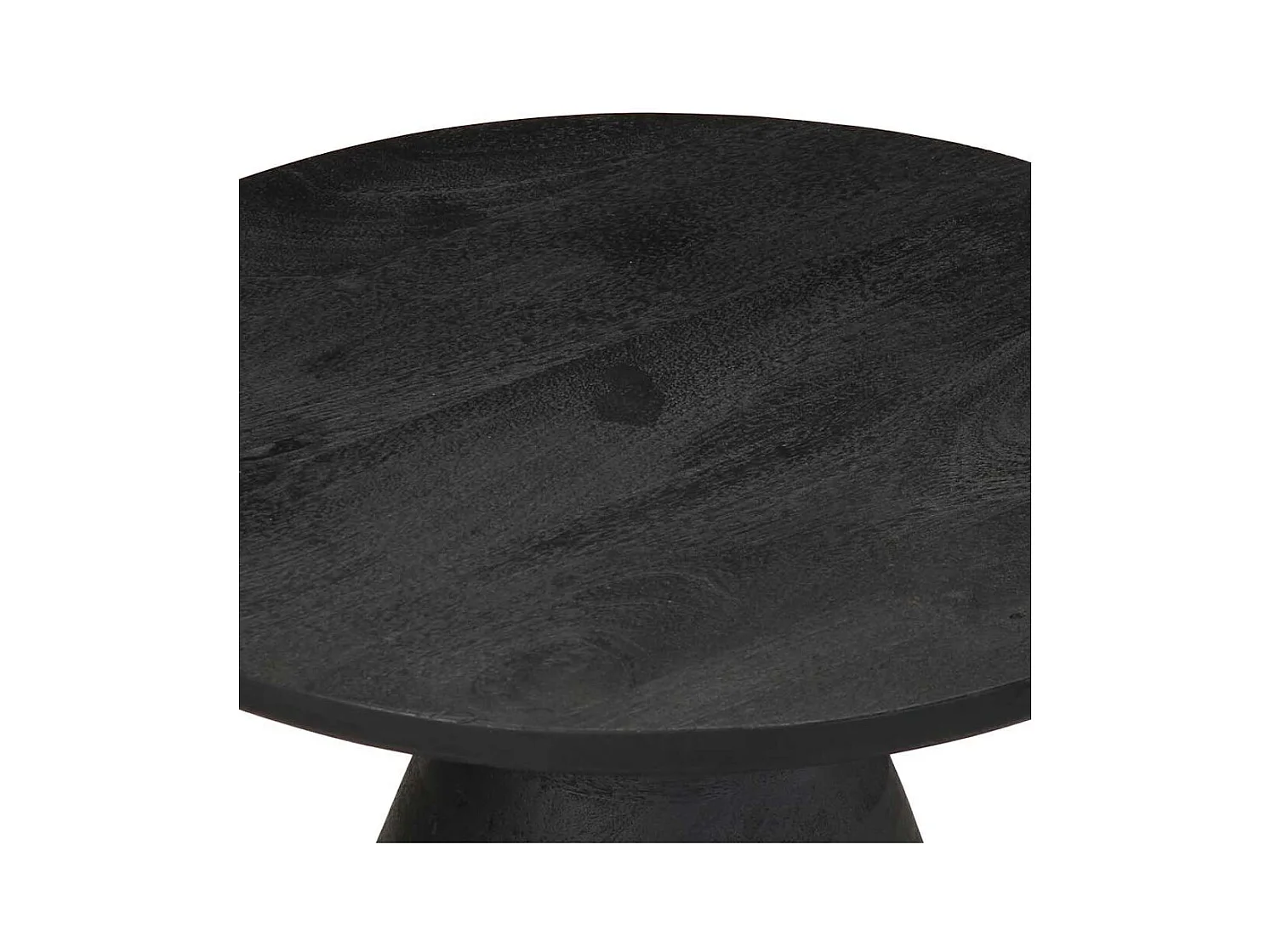 Table d'appoint noir Ø50x40 cm bois de manguier massif