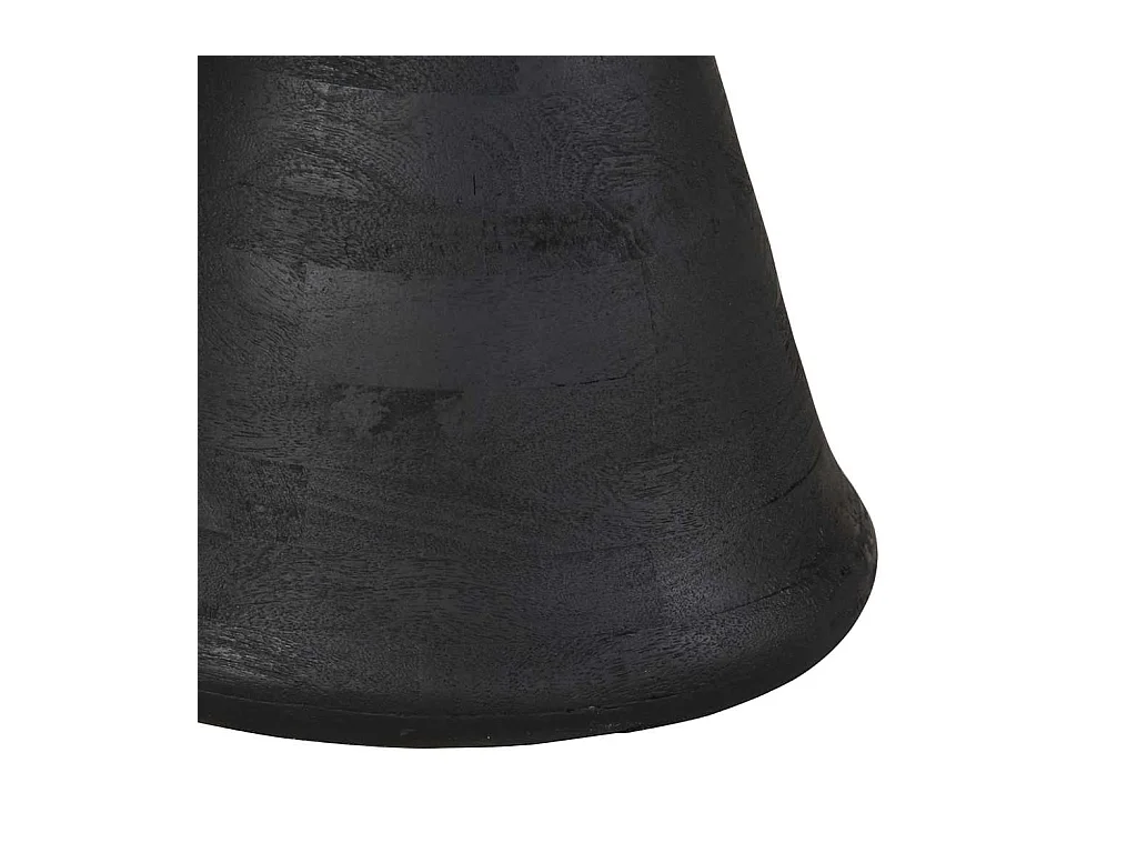 Table d'appoint noir Ø50x40 cm bois de manguier massif