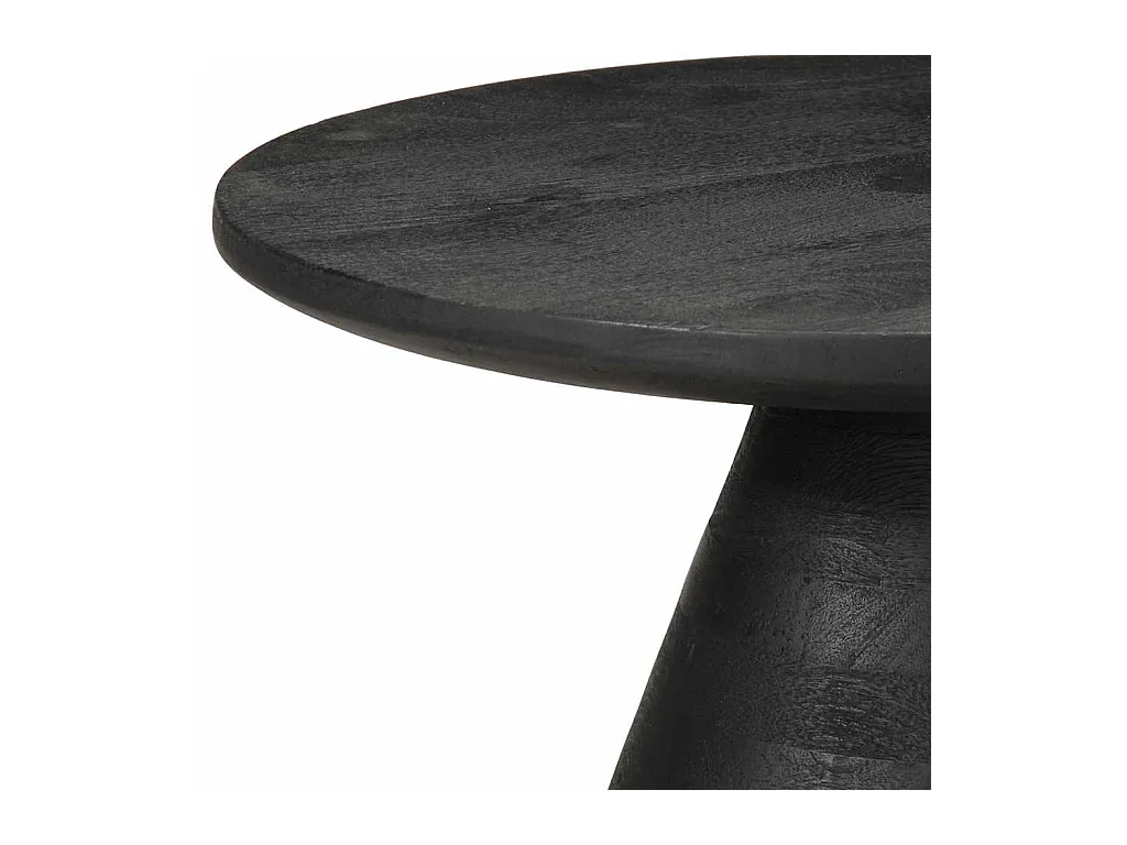 Table d'appoint noir Ø50x40 cm bois de manguier massif