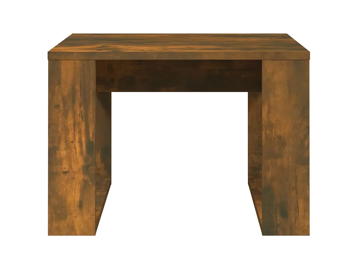 Table d'appoint Chêne fumé 50x50x35 cm Bois d'ingénierie