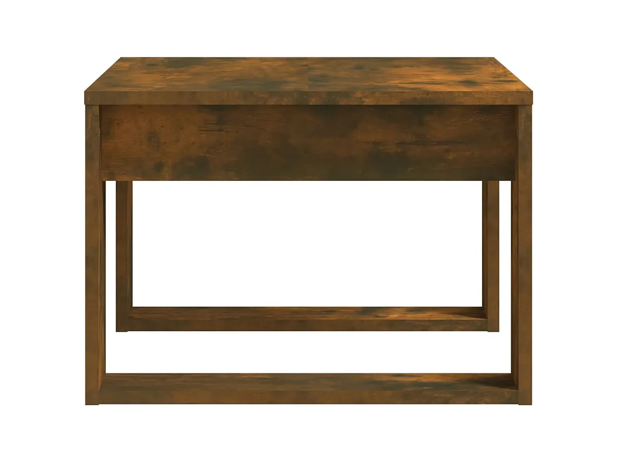 Table d'appoint Chêne fumé 50x50x35 cm Bois d'ingénierie