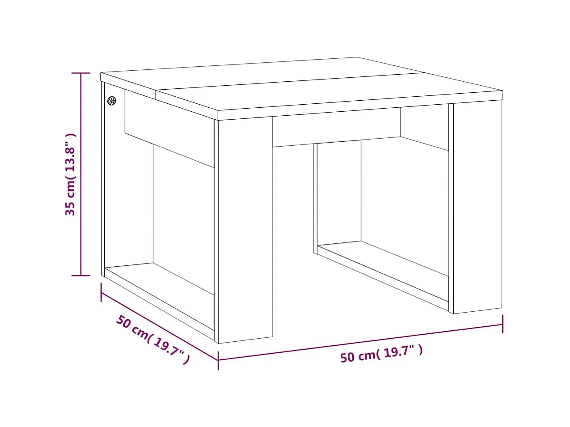 Table d'appoint Chêne fumé 50x50x35 cm Bois d'ingénierie