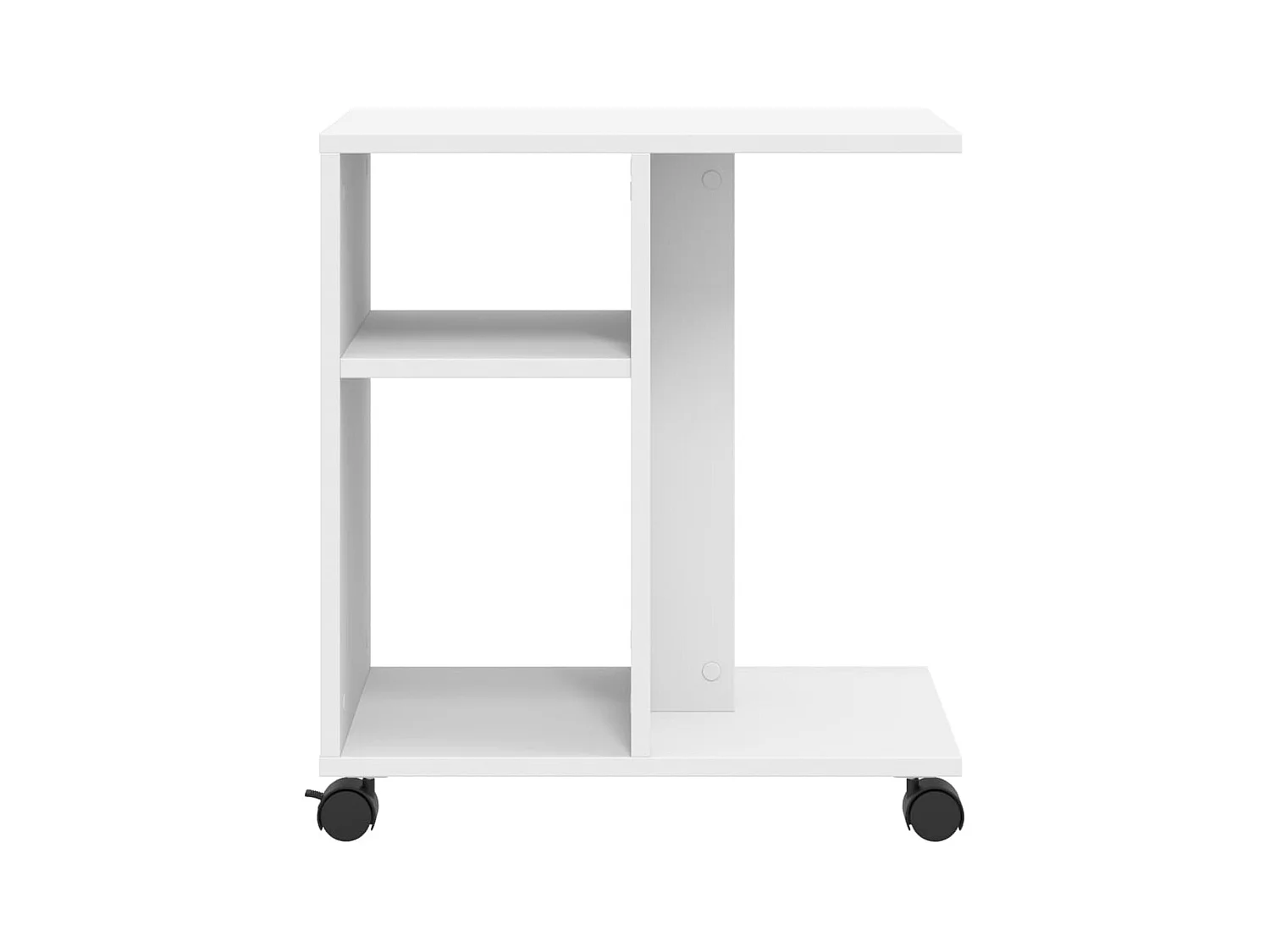 Mesa auxiliar con ruedas madera ingeniería blanco 50x30x55 cm