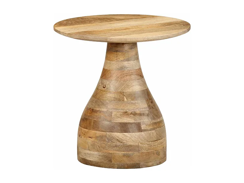 Mesa auxiliar madera maciza de mango Ø40x40 cm