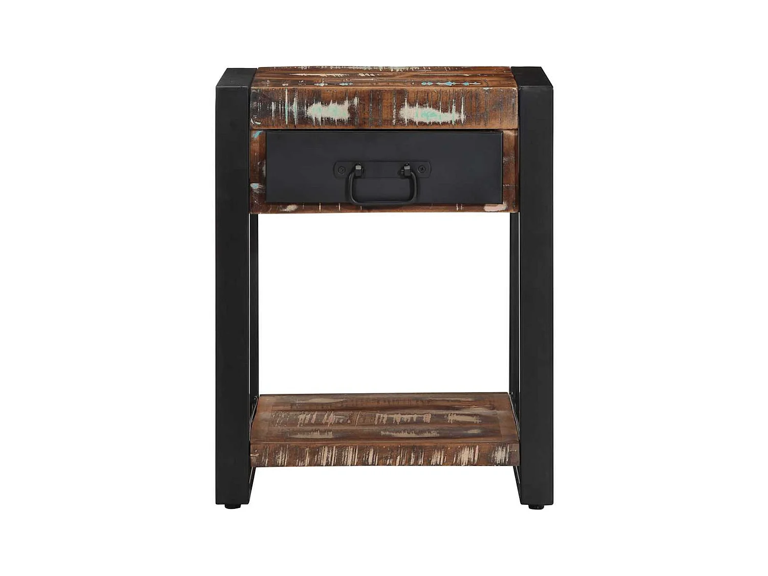 Table d'appoint multicolore 40x40x50cm bois récupération massif