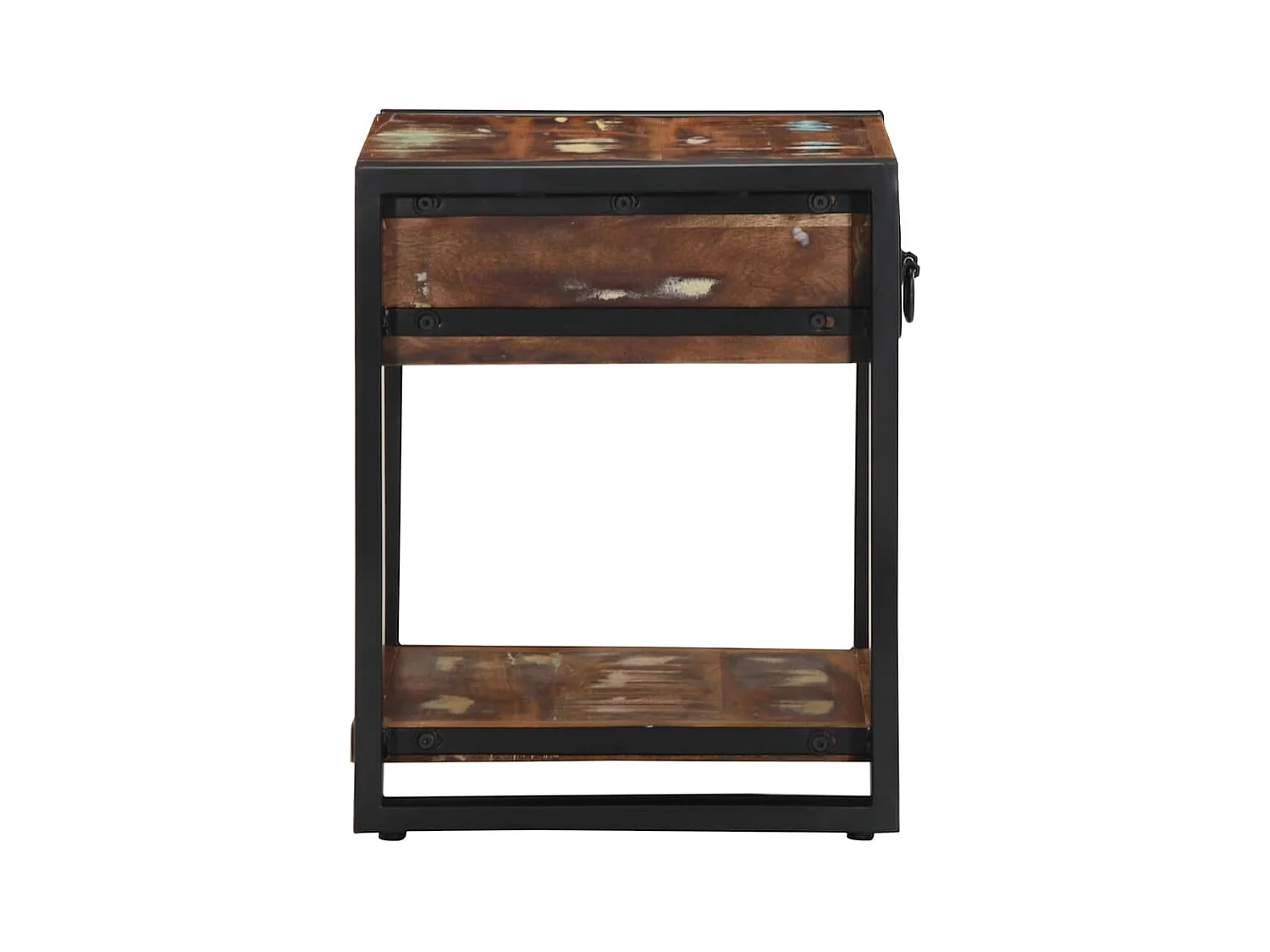 Table d'appoint multicolore 40x40x50cm bois récupération massif