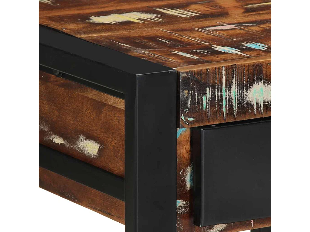 Table d'appoint multicolore 40x40x50cm bois récupération massif