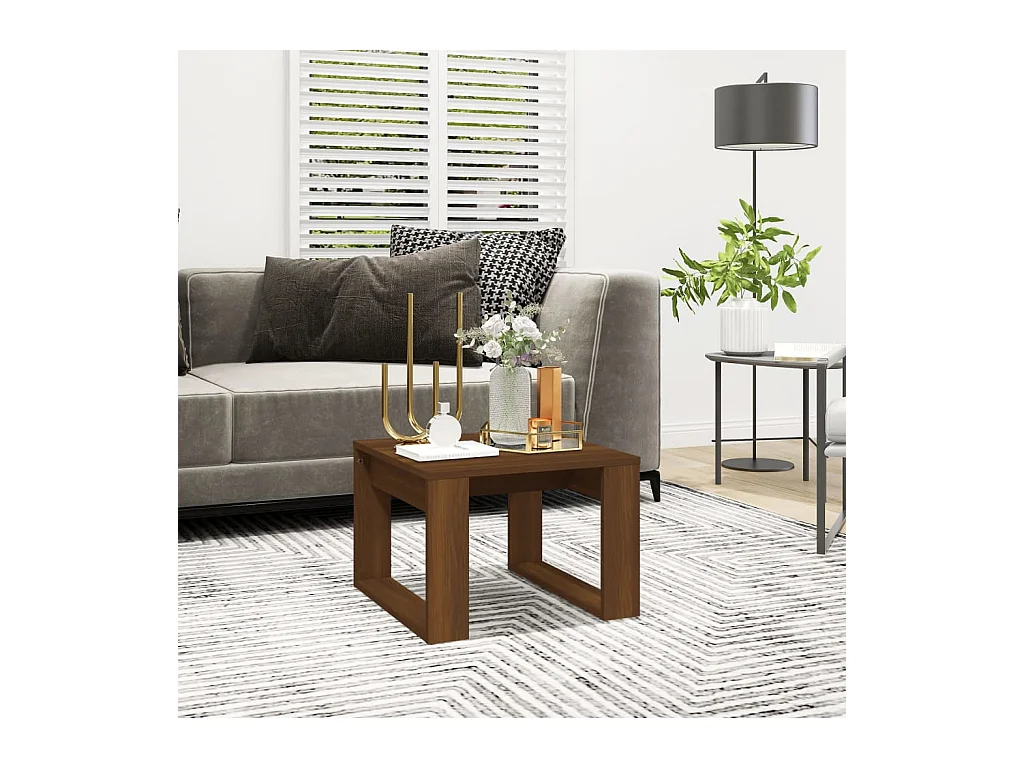 Table d'appoint Chêne marron 50x50x35 cm Bois d'ingénierie