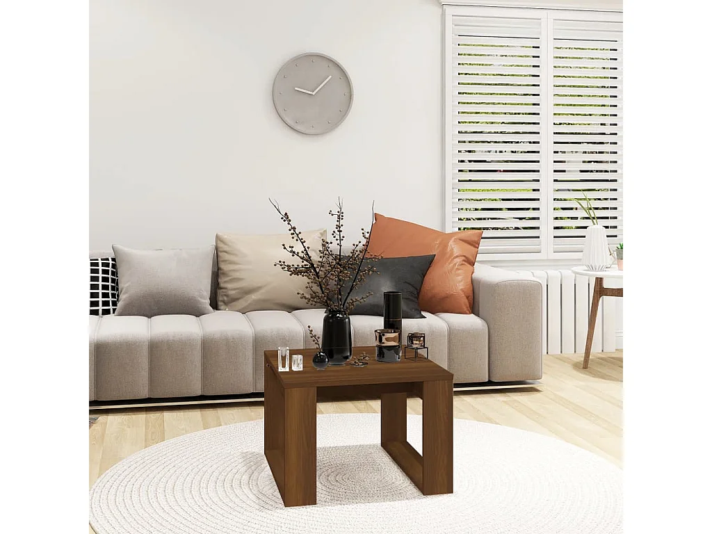 Table d'appoint Chêne marron 50x50x35 cm Bois d'ingénierie