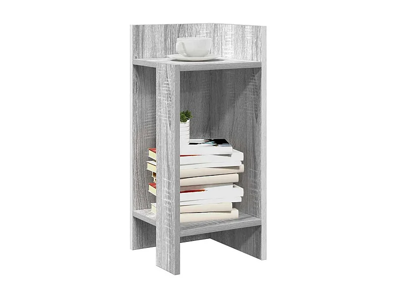 Bijzettafeltje met plank 25,5x27x60 cm grijs sonoma eikenkleur