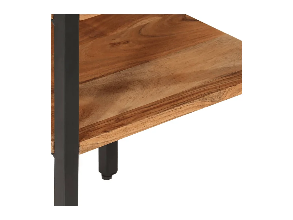 Table d’appoint 35x35x45 cm bois massif d'acacia et fer