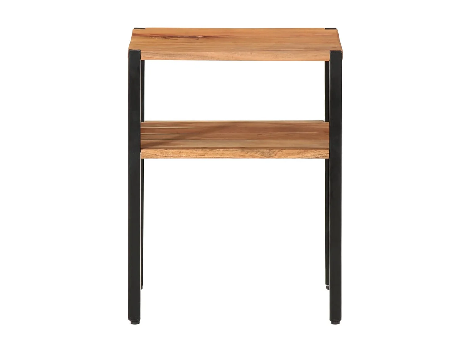 Mesa auxiliar de madera maciza acacia y hierro 35x35x45 cm