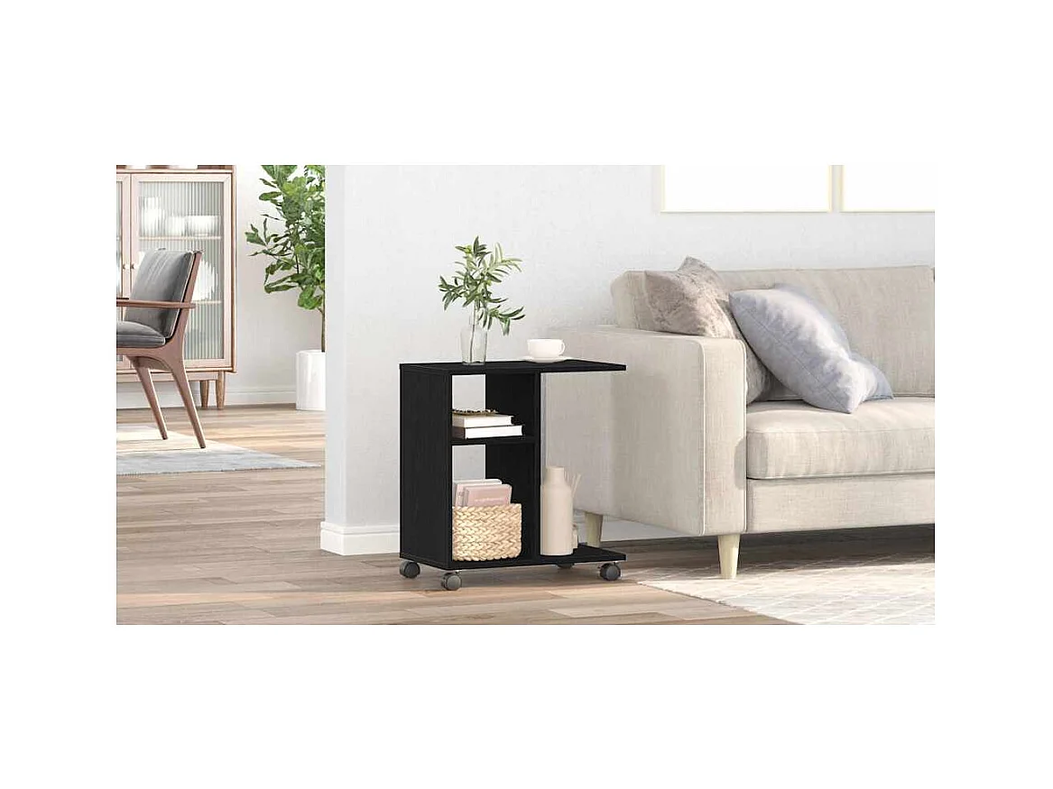 Table d'appoint Chêne noir 50 x 30 x 55 cm Bois d'ingénierie