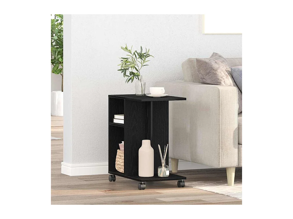 Table d'appoint Chêne noir 50 x 30 x 55 cm Bois d'ingénierie