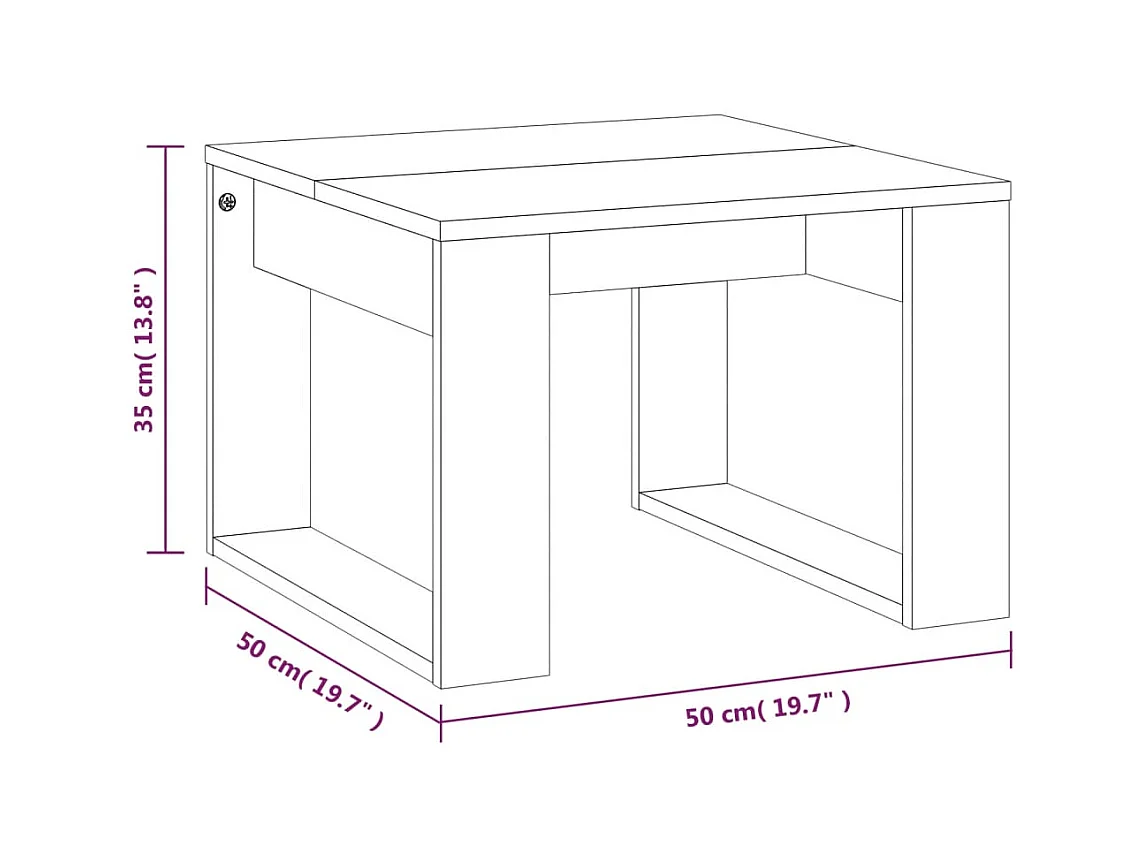 Table d'appoint Sonoma gris 50x50x35 cm Bois d'ingénierie