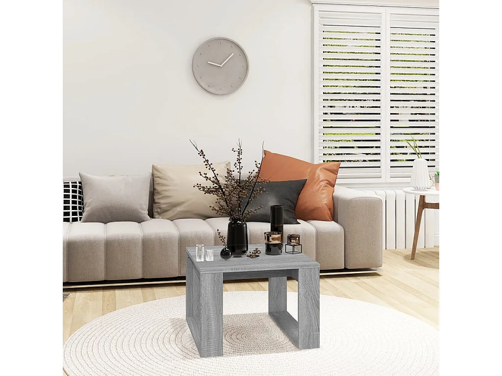 Bijzettafel 50x50x35 cm bewerkt hout grijs sonoma eikenkleurig