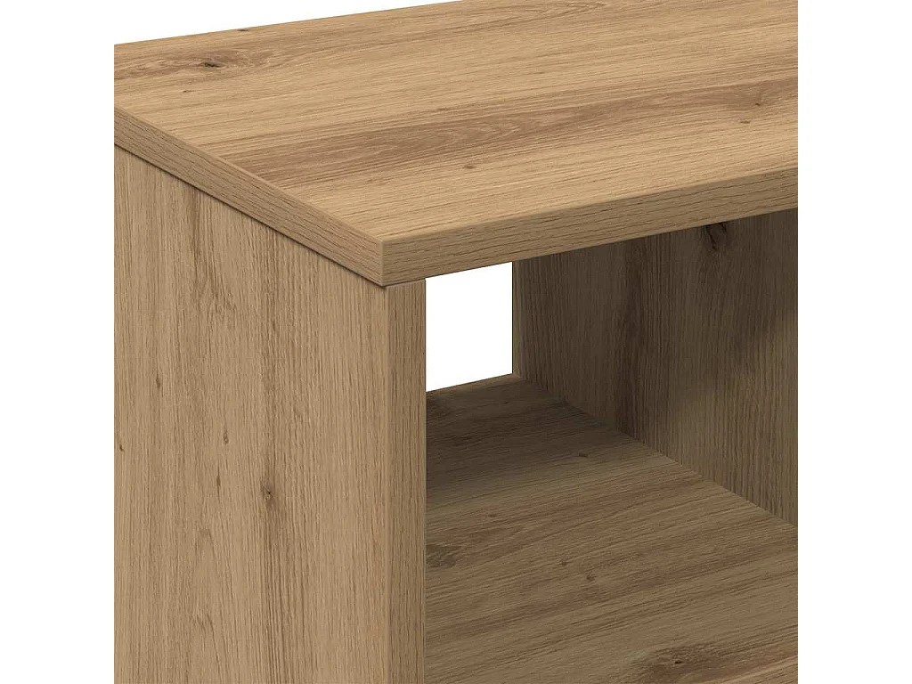 Table d'appoint avec étagère chêne artisanal 50 x 30 x 55 cm