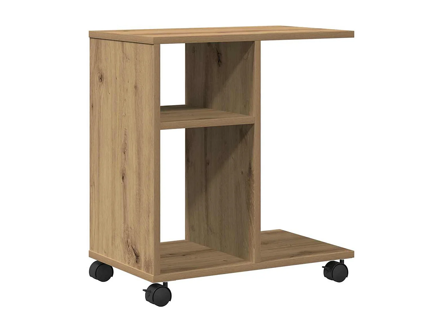 Table d'appoint avec étagère chêne artisanal 50 x 30 x 55 cm