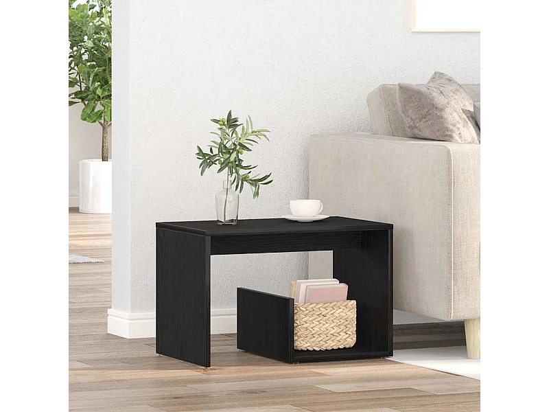 Mesa Lateral Carvalho preto 59 x 36 x 38 cm Madeira processada