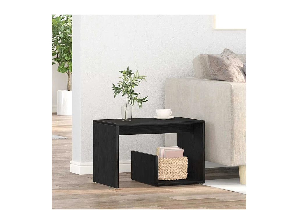 Mesa Lateral Carvalho preto 59 x 36 x 38 cm Madeira processada