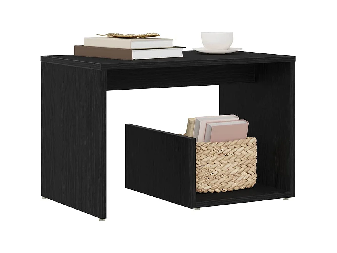 Mesa Lateral Carvalho preto 59 x 36 x 38 cm Madeira processada