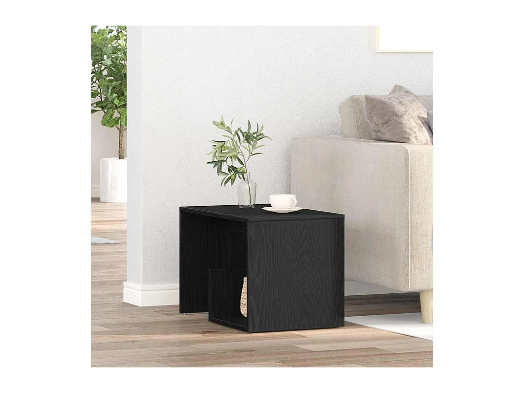 Mesa Lateral Carvalho preto 59 x 36 x 38 cm Madeira processada