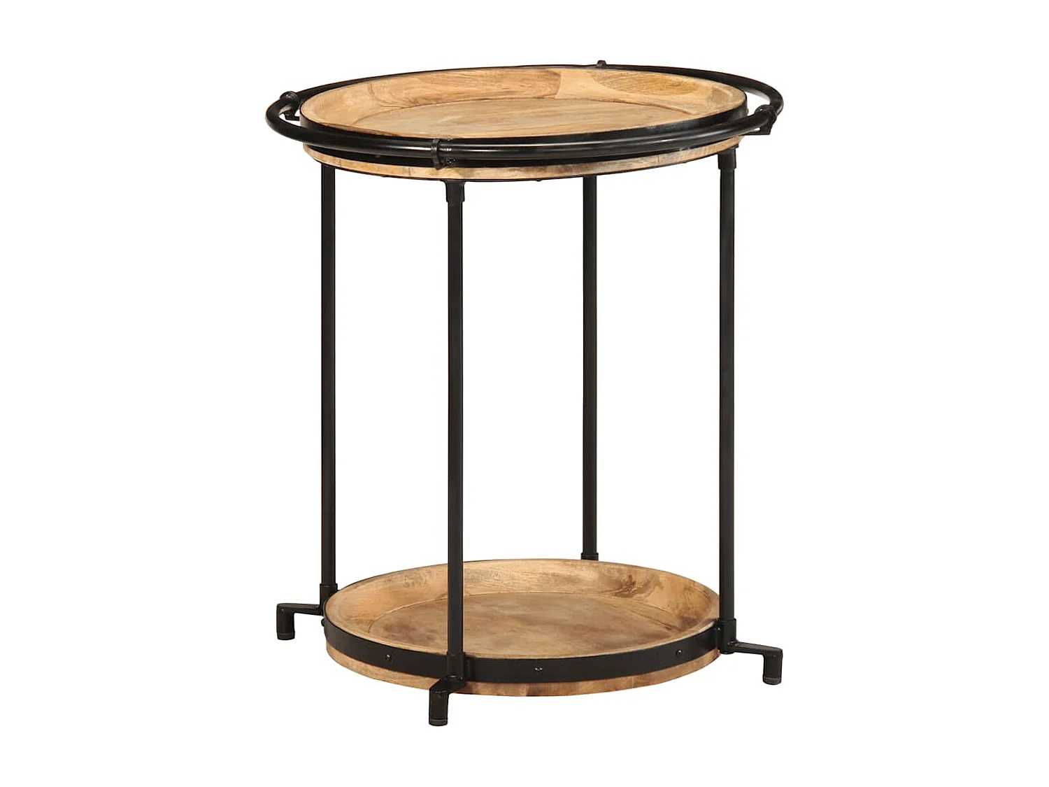 Mesa auxiliar madera maciza de mango Ø55x60 cm