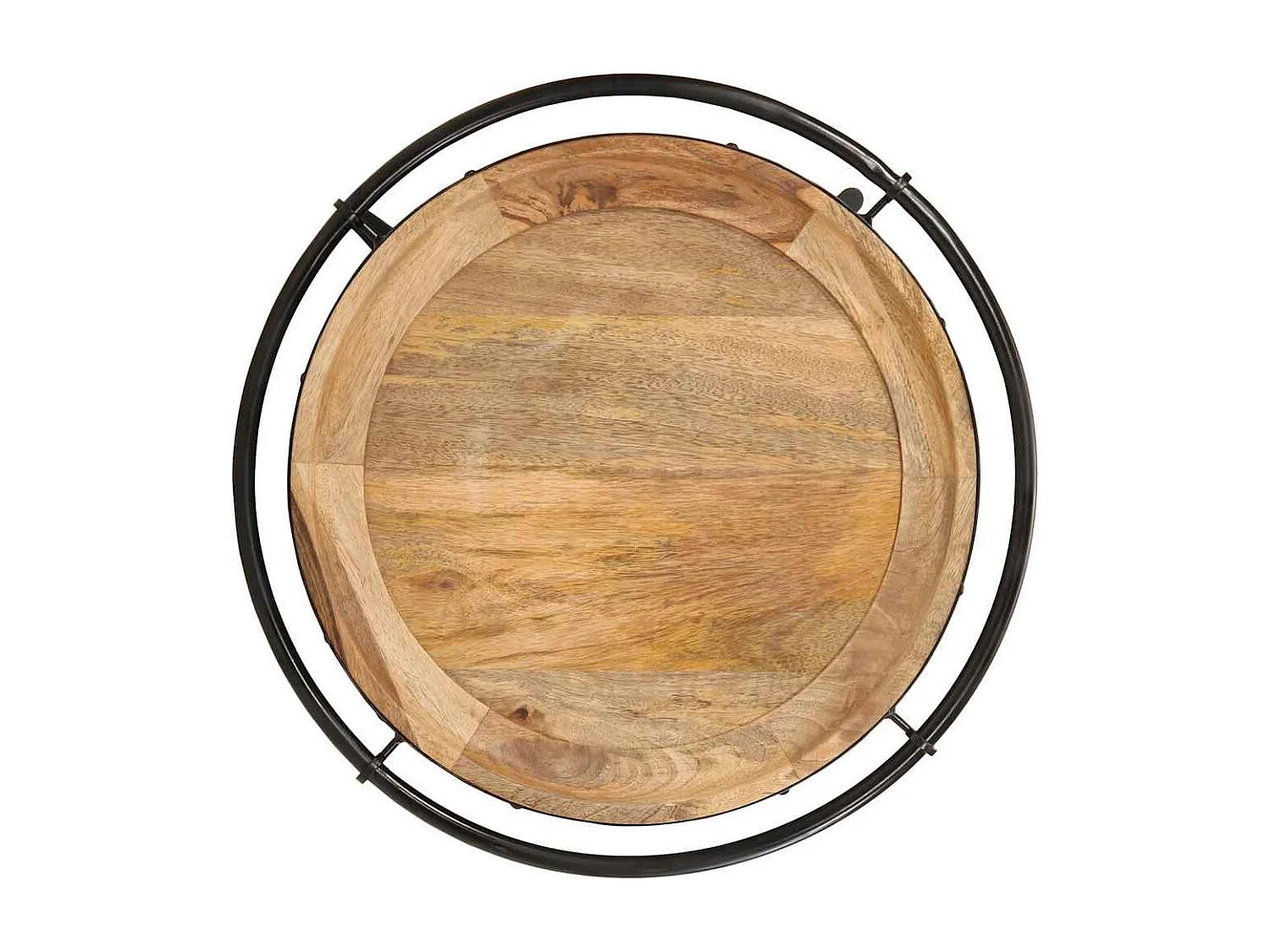 Mesa auxiliar madera maciza de mango Ø55x60 cm