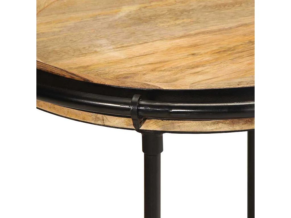 Mesa auxiliar madera maciza de mango Ø55x60 cm