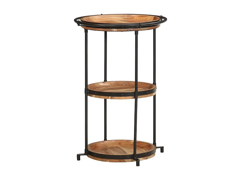 Mesa auxiliar madera maciza de acacia Ø55x83 cm