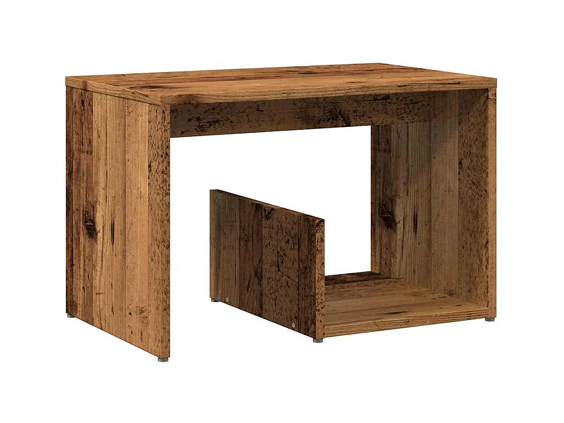 Table d'appoint vieux bois 59x36x38 cm bois d'ingénierie