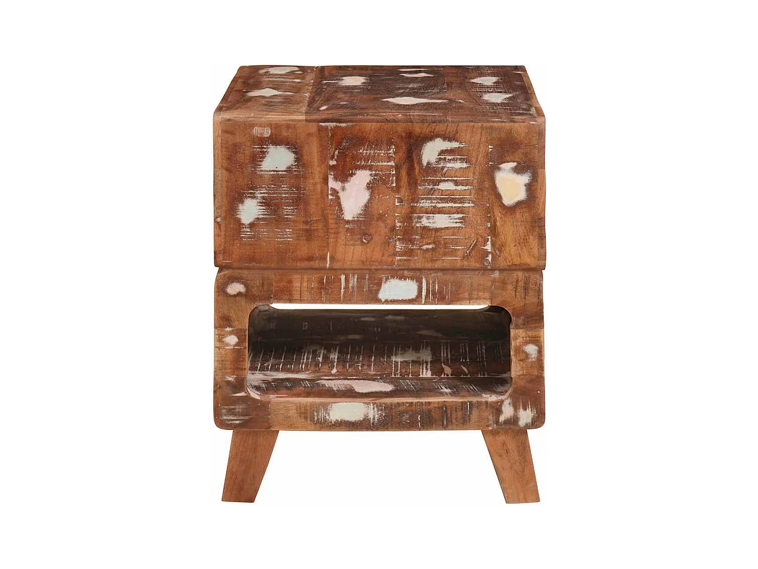 Mesas auxiliares con estante Multicolor madera maciza reciclada