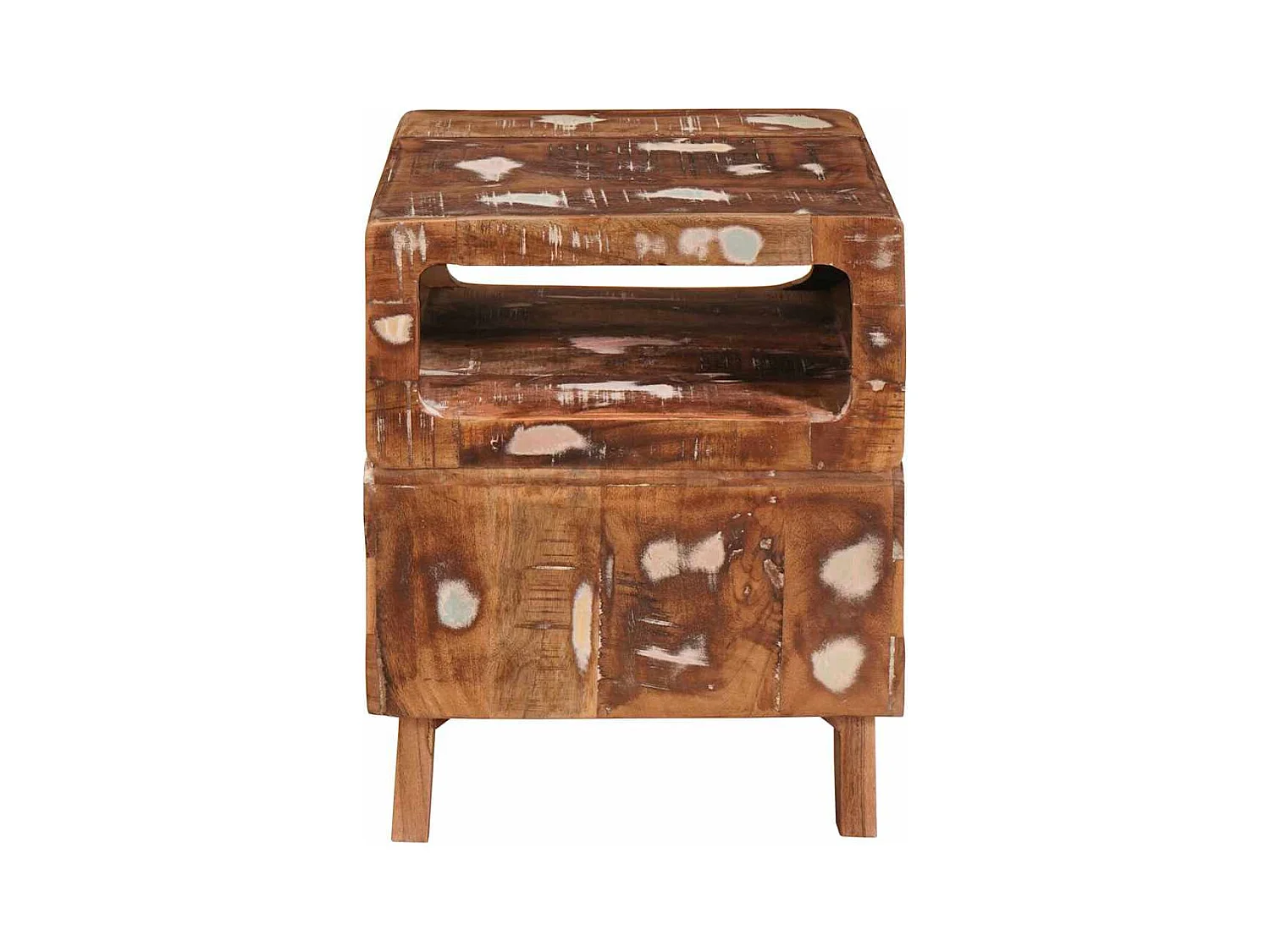 Mesas auxiliares con estante Multicolor madera maciza reciclada