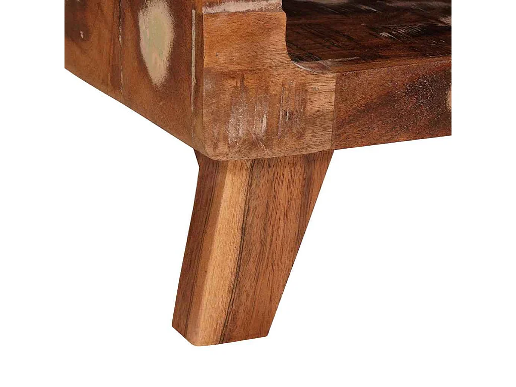 Mesas auxiliares con estante Multicolor madera maciza reciclada