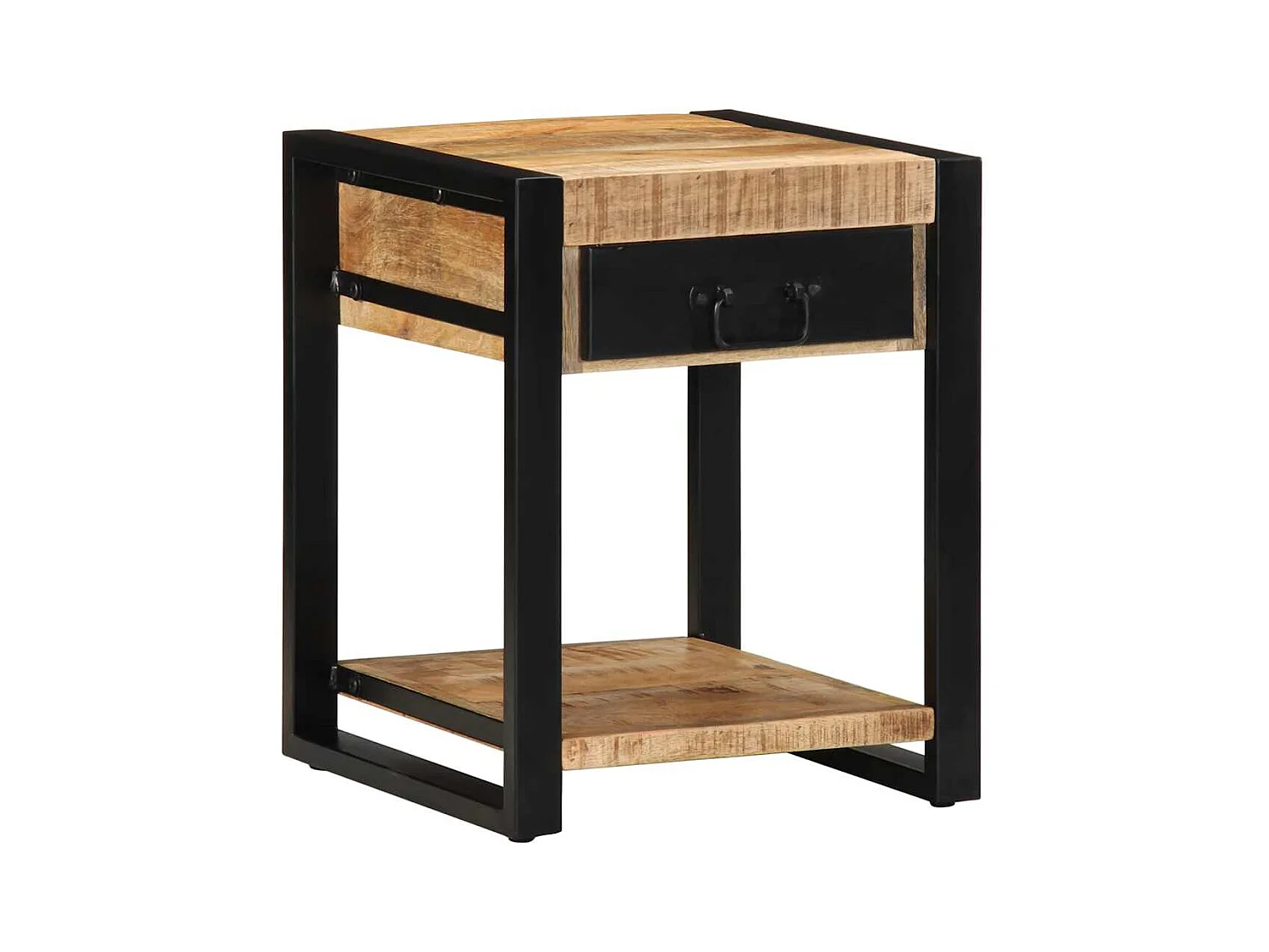 Table d'appoint 40x40x50 cm bois massif de manguier brut