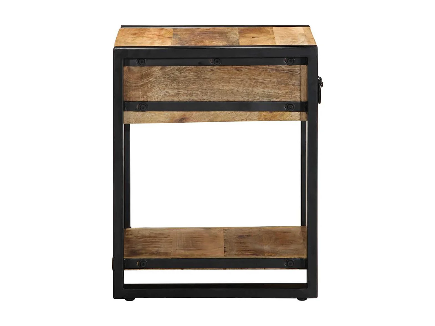 Mesa auxiliar madera maciza de mango rugosa 40x40x50 cm