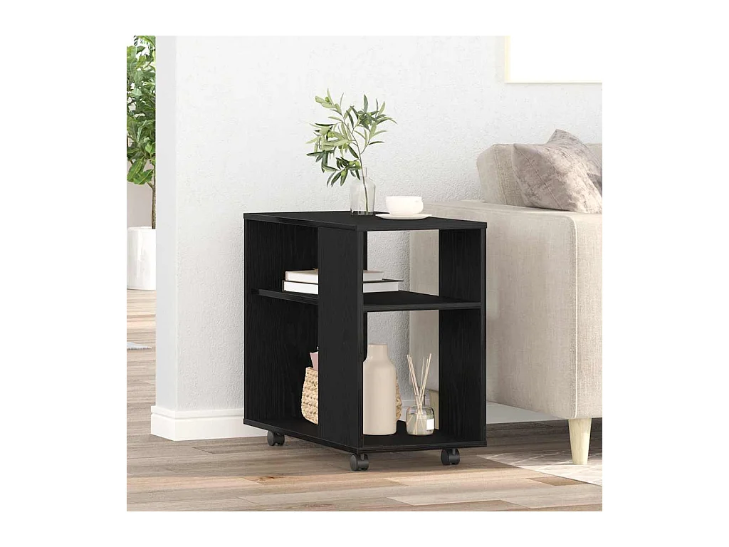 Table d'appoint en chêne noir 70 x 35 x 60 cm Bois d'ingénierie