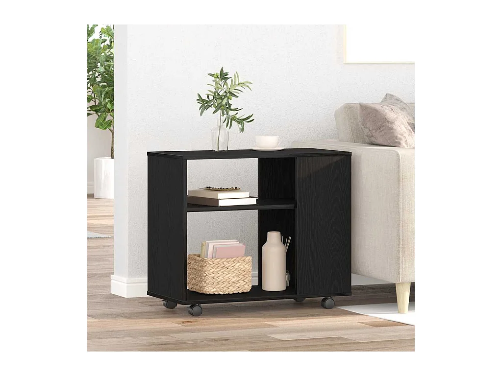 Table d'appoint en chêne noir 70 x 35 x 60 cm Bois d'ingénierie