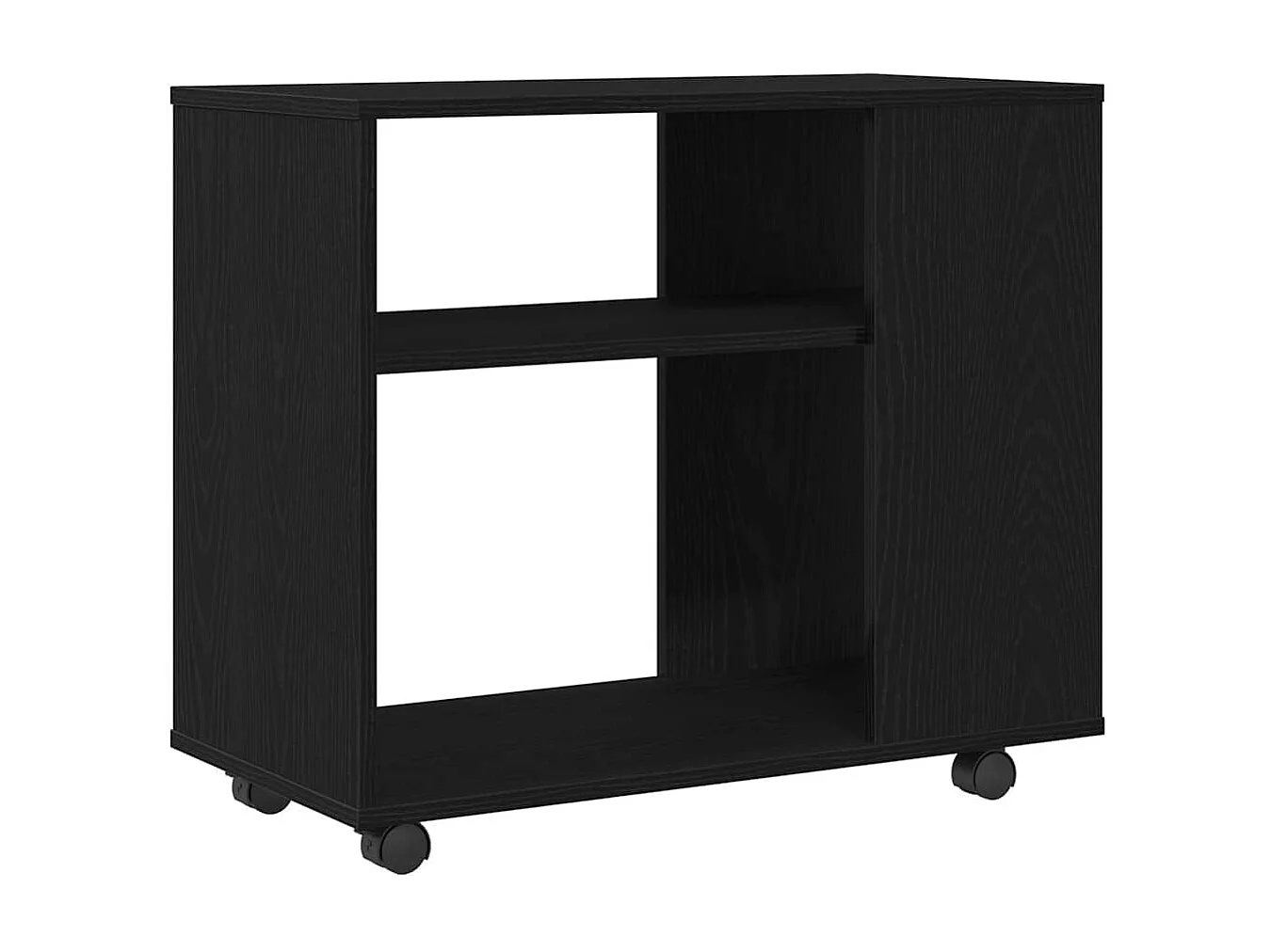 Mesa auxiliar de roble negro, 70 x 35 x 60 cm, madera de ingeniería