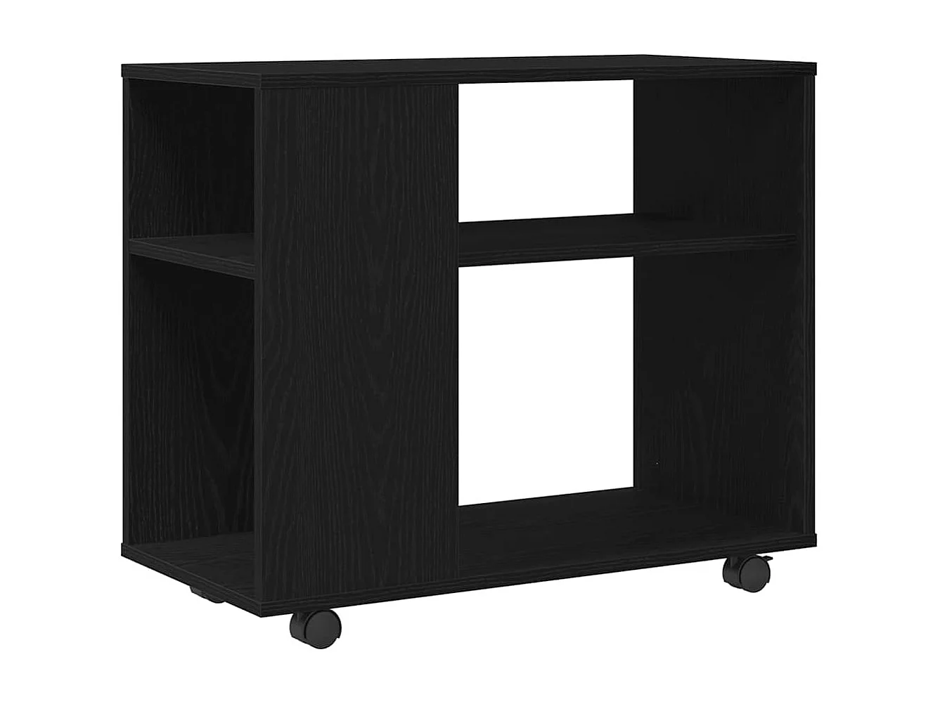 Mesa auxiliar de roble negro, 70 x 35 x 60 cm, madera de ingeniería