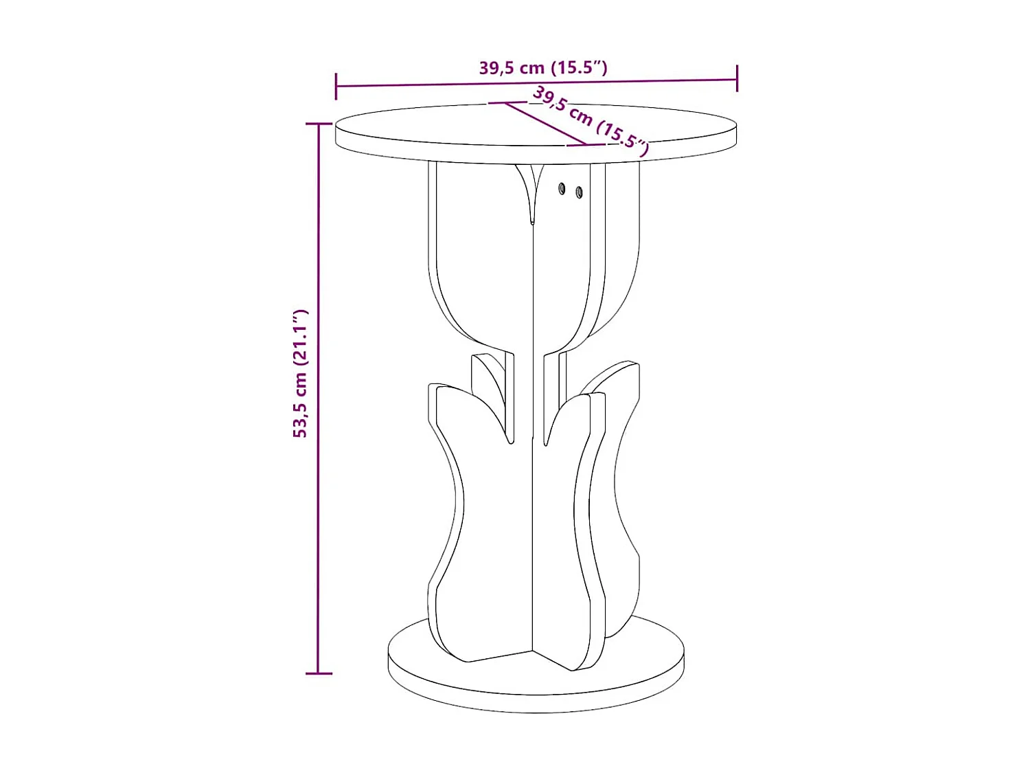 Table d'appoint Naturel 39.5 x 39.5 x 53.5 cm